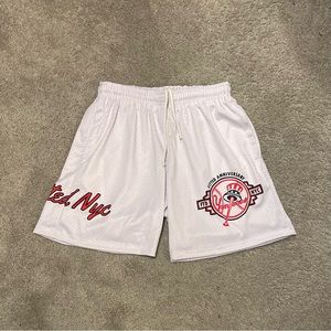 Fitted NYC White Mesh Shorts
